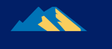 A blue and yellow logo
Description automatically generated